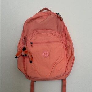 Kipling Peach Backpack